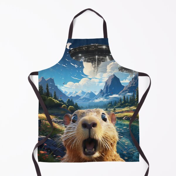Item preview, Capybara Selfie with UFOs designed and sold by Master-Print.