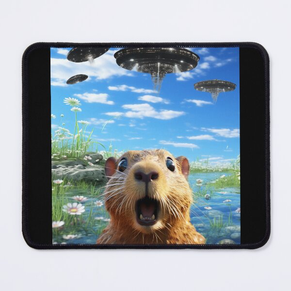 Item preview, Capybara Selfie with UFOs designed and sold by Master-Print.