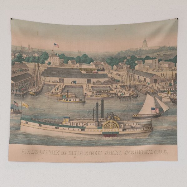 Item preview, Vintage Pictorial Map of The 6th Street Wharf - Washington DC designed and sold by BravuraMedia.