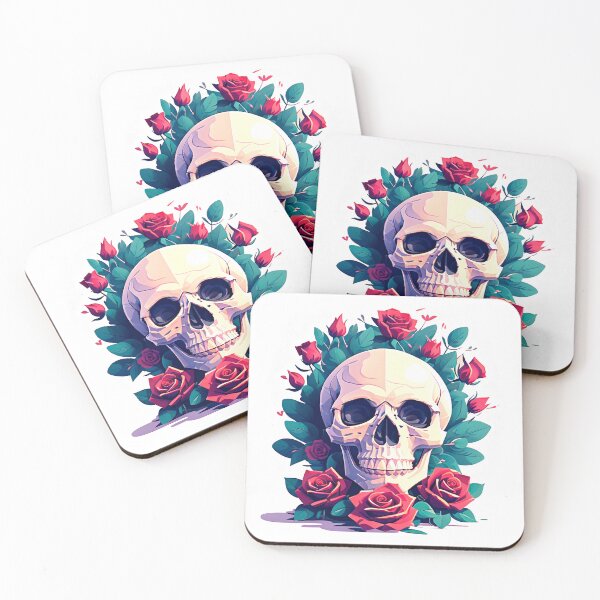 Item preview, Skull with roses. gothic dark art designed and sold by Harmonysens.