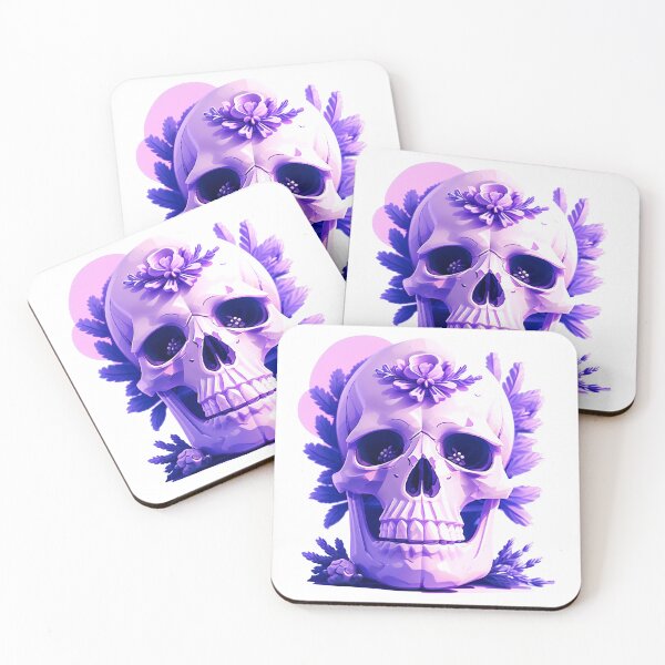 Item preview, Skull with lilac flowers. gothic dark art designed and sold by Harmonysens.