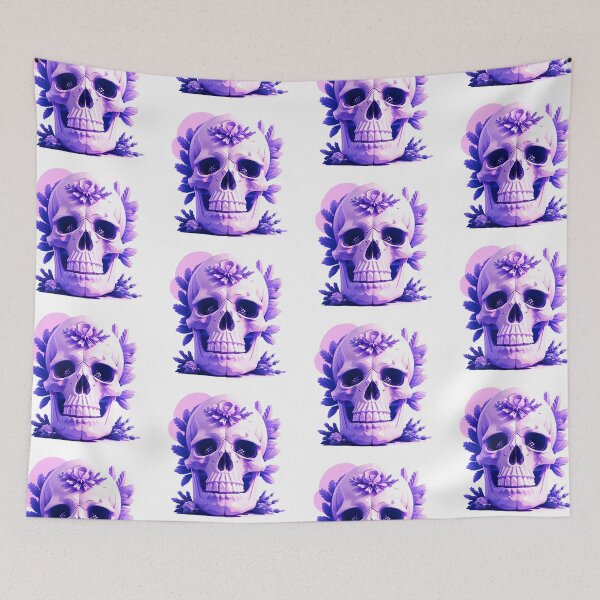 Item preview, Skull with lilac flowers. gothic dark art designed and sold by Harmonysens.