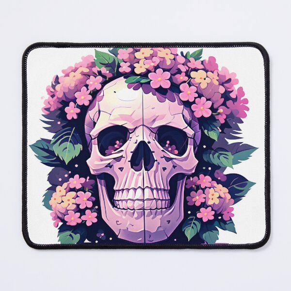Item preview, Skull with flowers. gothic dark art designed and sold by Harmonysens.