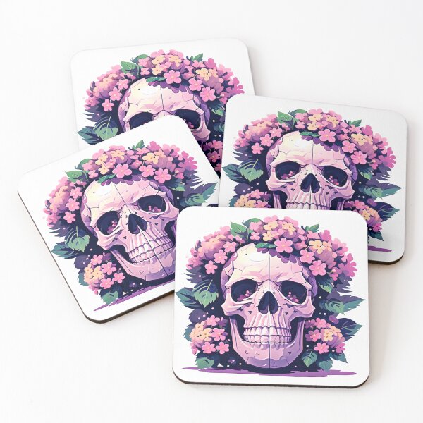 Item preview, Skull with flowers. gothic dark art designed and sold by Harmonysens.