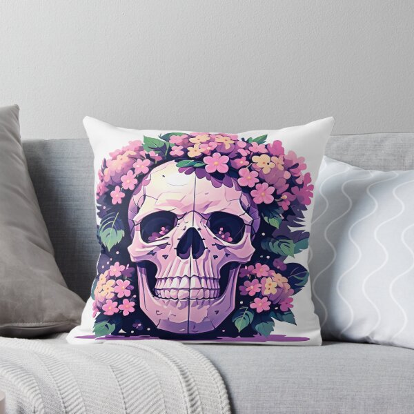 Item preview, Skull with flowers. gothic dark art designed and sold by Harmonysens.