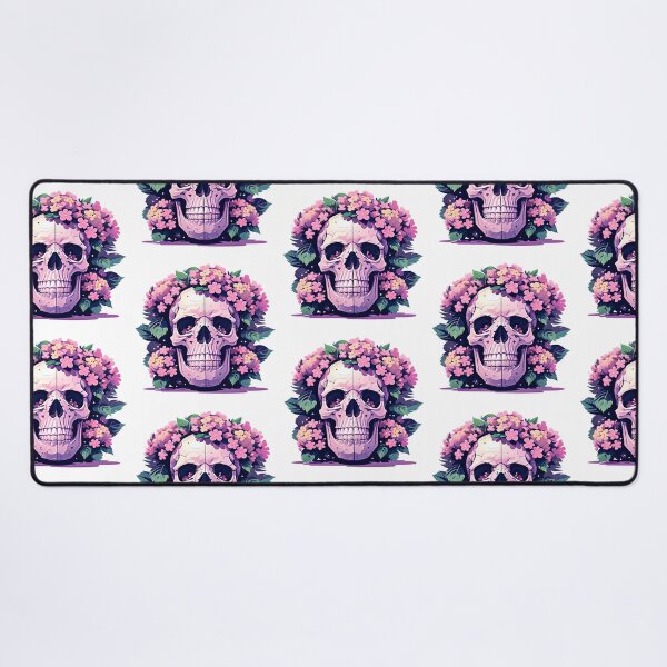 Item preview, Skull with flowers. gothic dark art designed and sold by Harmonysens.