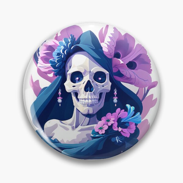 Item preview, Skull with lilac flowers. gothic dark art designed and sold by Harmonysens.