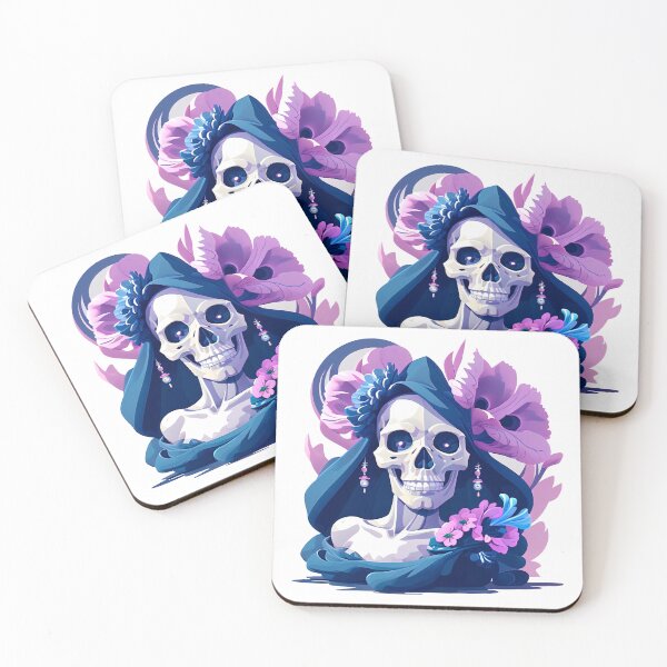 Item preview, Skull with lilac flowers. gothic dark art designed and sold by Harmonysens.