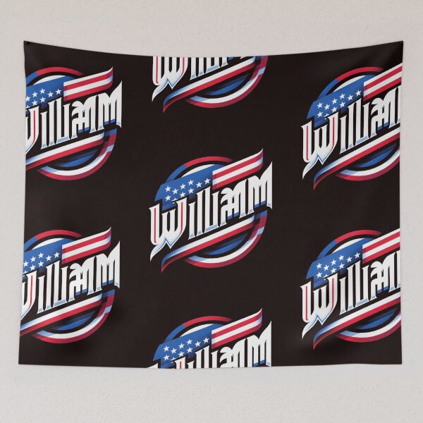 Item preview, Personalized Triathlete Name William & American Flag Bike Decal designed and sold by Triathlongram.