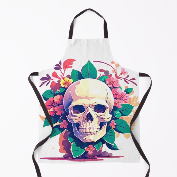 Item preview, Skull with tropic flowers. gothic dark art designed and sold by Harmonysens.