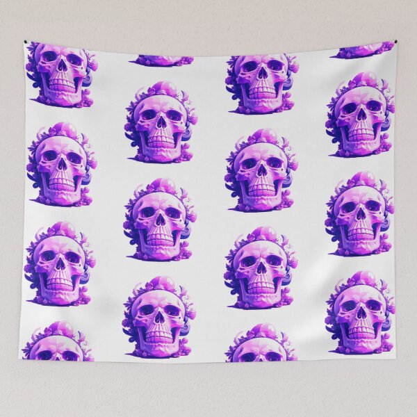 Item preview, Skull with lilac flowers. gothic dark art designed and sold by Harmonysens.