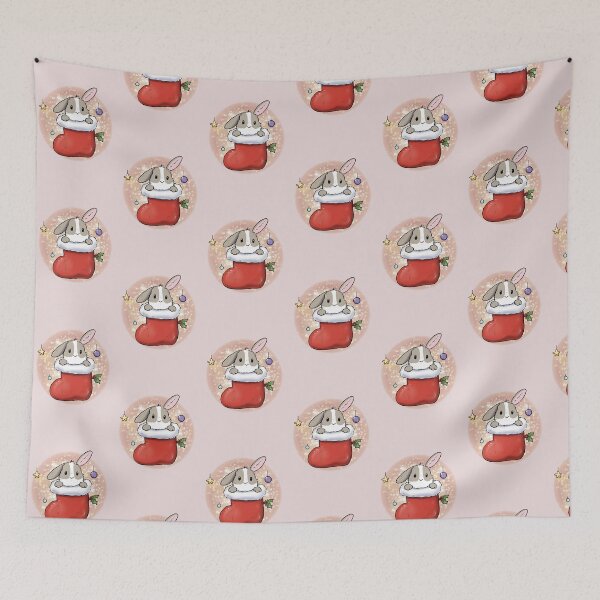 Item preview, Christmas bunny stocking designed and sold by Willow Grove Designs.