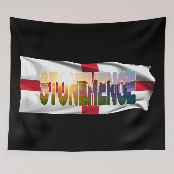 Item preview, STONEHENGE - England - Early Morning with Flag designed and sold by Adam Gormley.