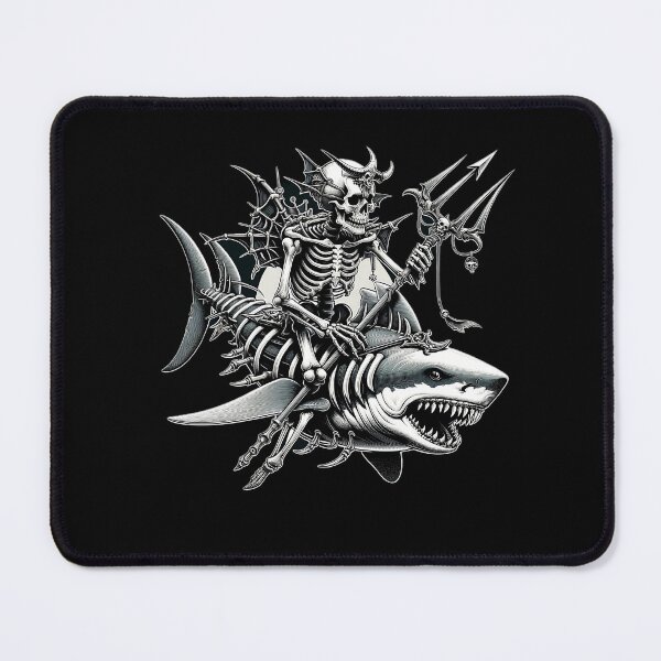 Item preview, Skeleton Poseidon Riding Shark designed and sold by wonderavedesign.