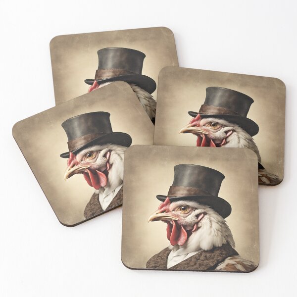 Item preview, Victorian Chicken Portrait Artistic Gift Fashion Chicken Style  designed and sold by popanato.