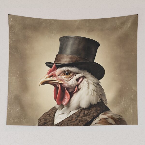 Item preview, Victorian Chicken Portrait Artistic Gift Fashion Chicken Style  designed and sold by popanato.