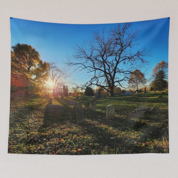 Item preview, Golden Autumn Rainbow Sunset Over Eastern Cemetery  designed and sold by TwistedP-Photos.