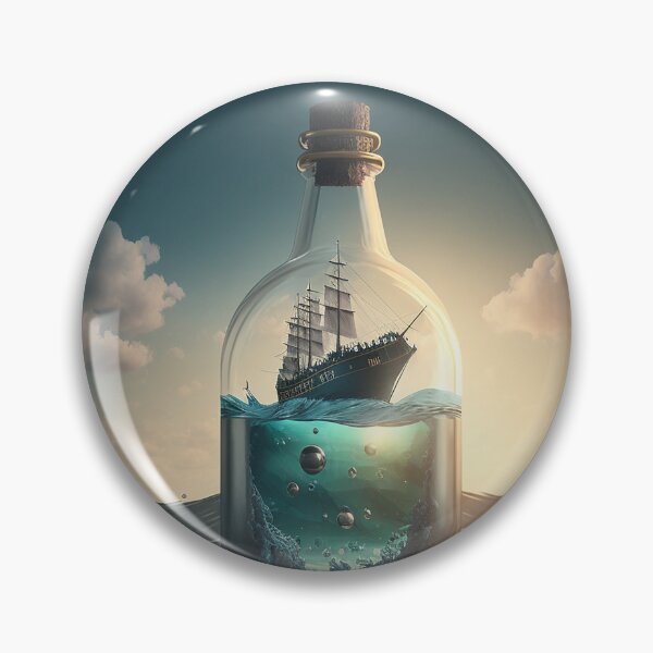 Item preview, Surreal Boat Floating in a Bottle Poster designed and sold by BlastCafe.