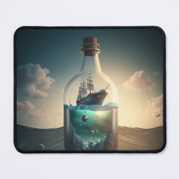 Item preview, Surreal Boat Floating in a Bottle Poster designed and sold by BlastCafe.