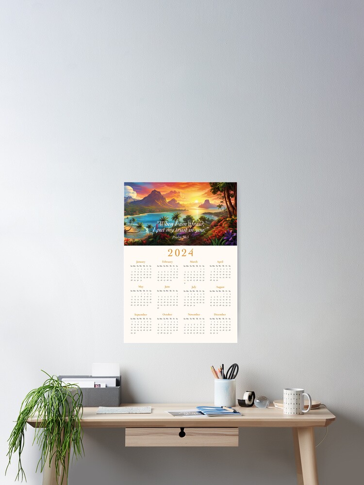 2024 Calendar Sunset Sea Poster For Sale By Paper Bee Gift Shop   Cposter,small,product,750x1000.2 