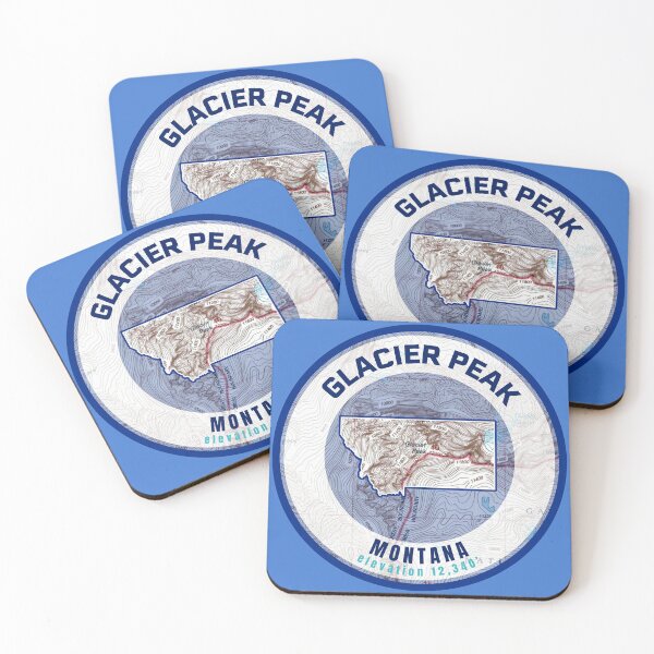 Item preview, Montana Mountain Map - Glacier Peak designed and sold by Willz Designz.