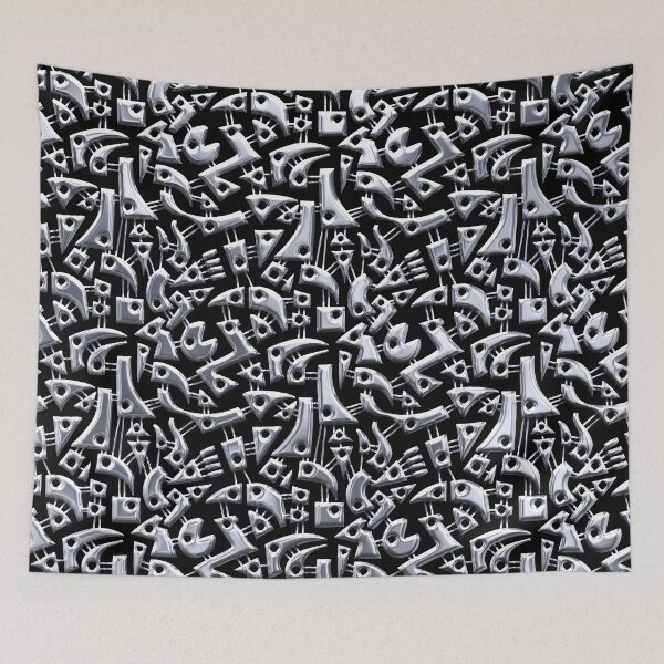 Item preview, Abstract Shapes 180318 - Shiny Silver designed and sold by Artberry.