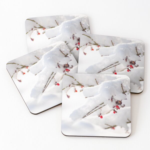 Item preview, Red Seeds on Branch in the Snow designed and sold by JLorrainePhoto.
