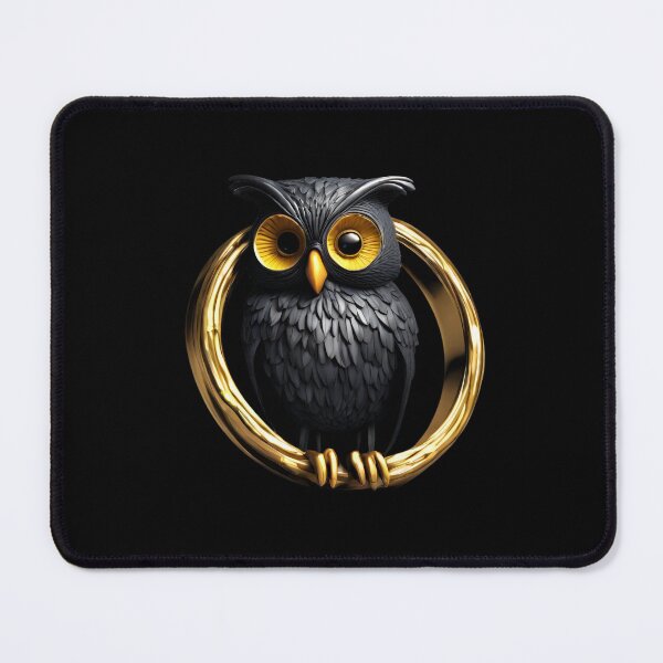 Item preview, Amazing Owl in the Ring Beautiful Gold and Black Colors designed and sold by Aquillashop.