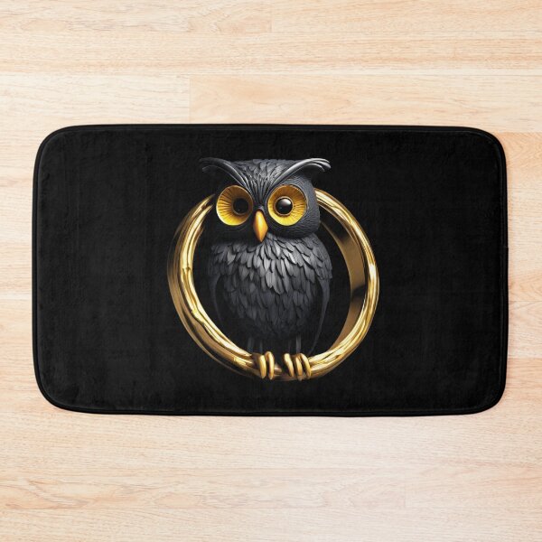 Item preview, Amazing Owl in the Ring Beautiful Gold and Black Colors designed and sold by Aquillashop.