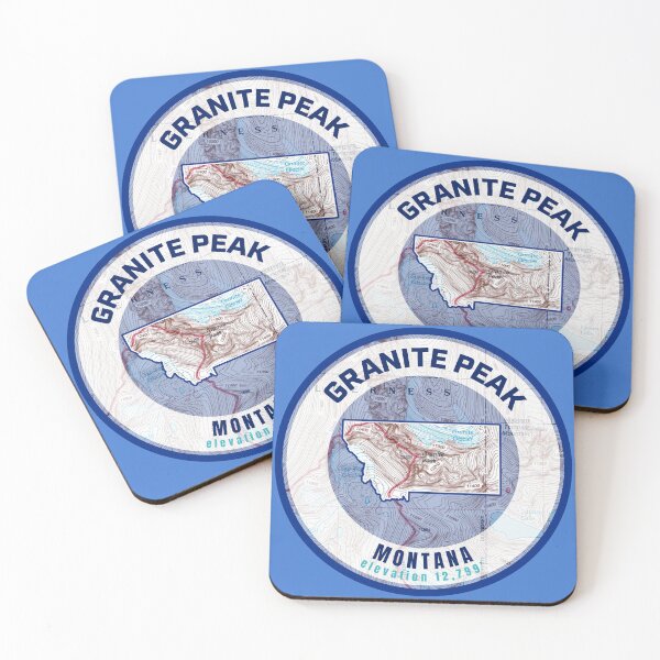 Item preview, Montana Mountain Map - Granite Peak designed and sold by Willz Designz.