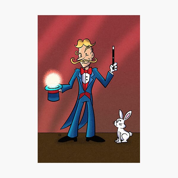 Artikelvorschau, Zauberer und Kaninchen-Cartoon entworfen und verkauft von Dave Leeds.