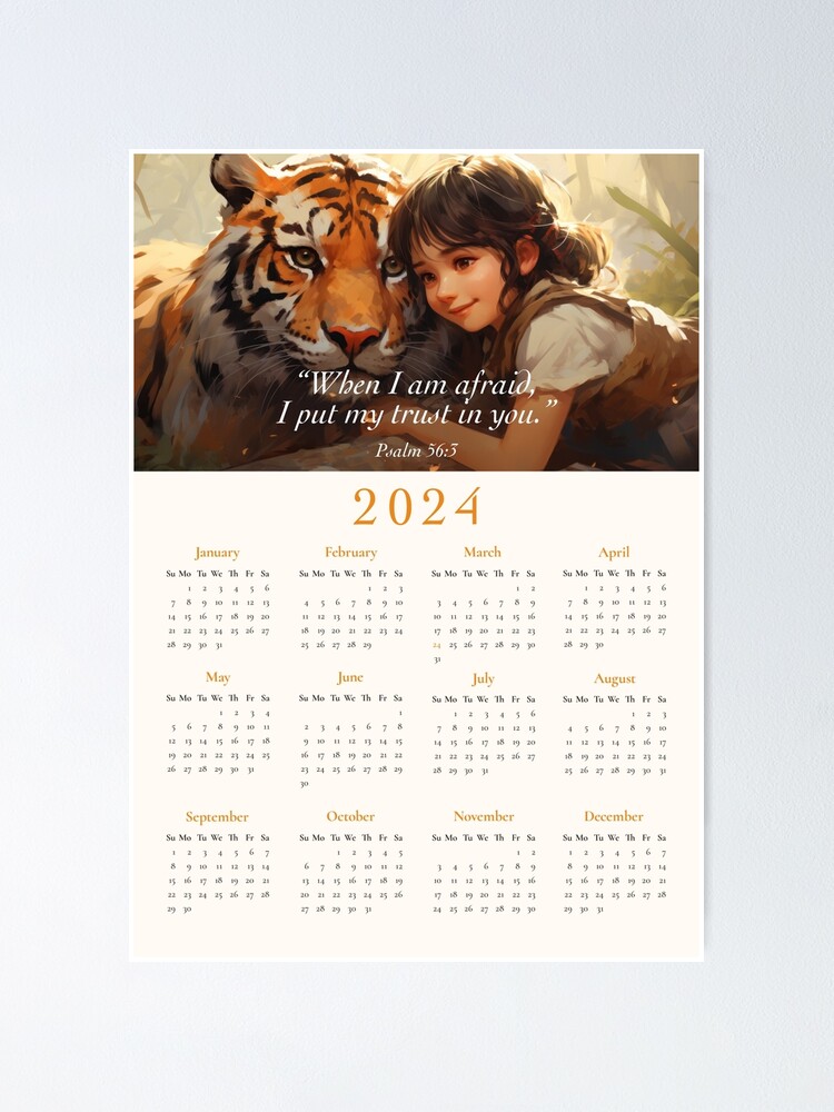 Póster for Sale con la obra «Calendario 2024 (Niña y Tigre)» de Paper Bee  Gift Shop