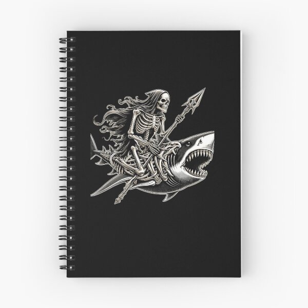 Item preview, Skeleton Poseidon Riding Shark designed and sold by wonderavedesign.