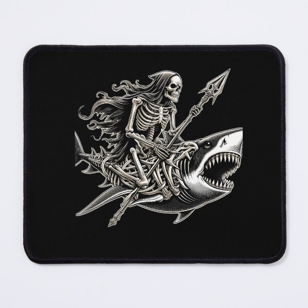 Item preview, Skeleton Poseidon Riding Shark designed and sold by wonderavedesign.