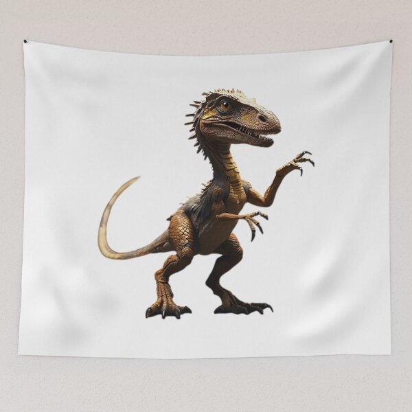 Item preview, Dinosaur Velociraptor Canvas print v2 designed and sold by Colorful-Worlds.