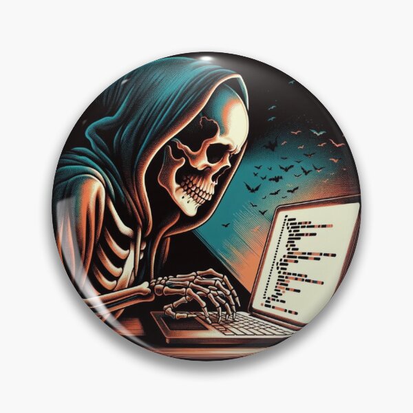 Item preview, Skeleton Programmer Coding in front of Laptop | Developer | Nerd designed and sold by wonderavedesign.