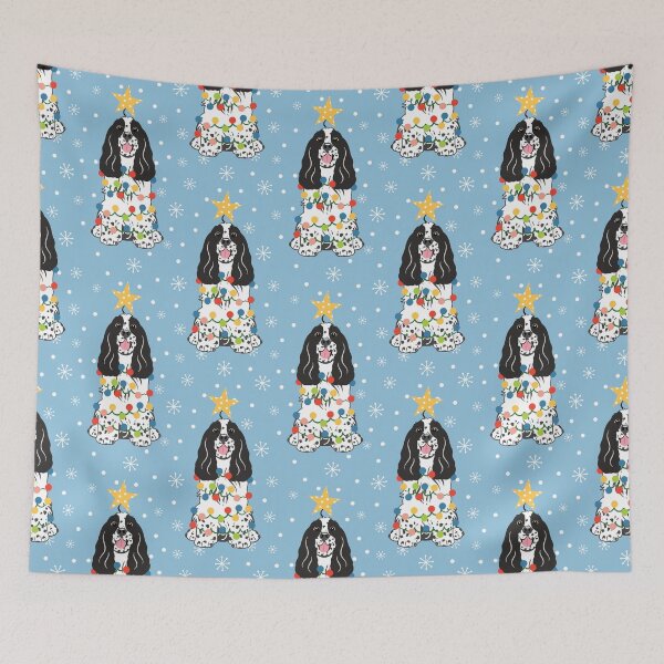 Item preview, Black and White Cocker Spaniel Christmas Tree designed and sold by Lulupainting.