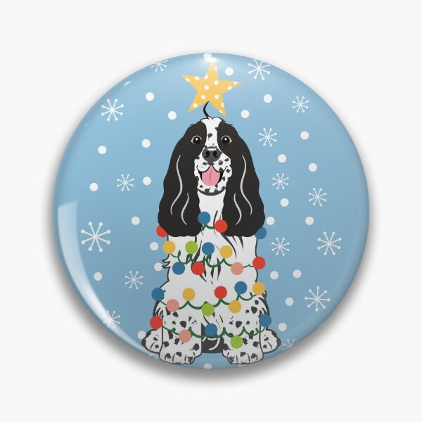 Item preview, Black and White Cocker Spaniel Christmas Tree designed and sold by Lulupainting.