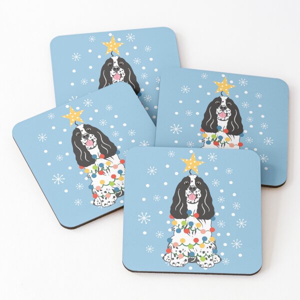 Item preview, Black and White Cocker Spaniel Christmas Tree designed and sold by Lulupainting.