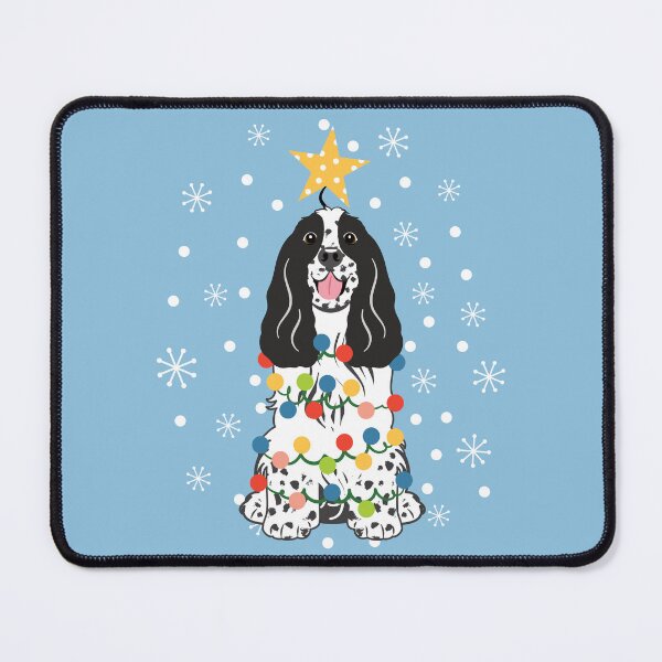 Item preview, Black and White Cocker Spaniel Christmas Tree designed and sold by Lulupainting.