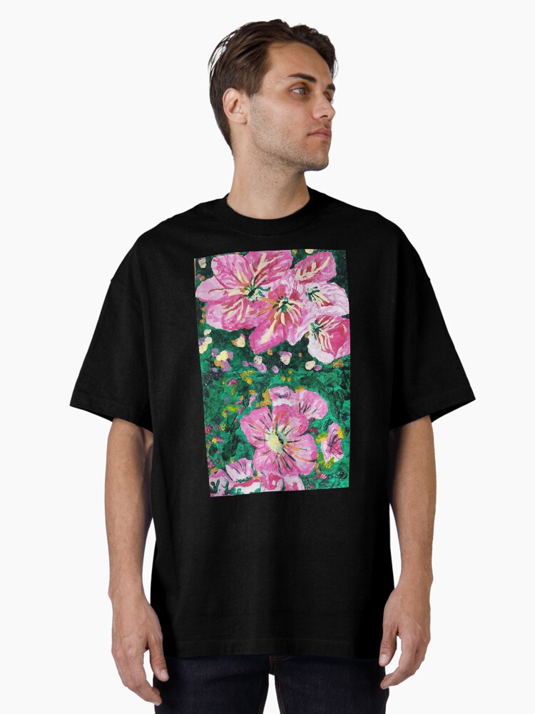 Thumbnail 1 of 7, Oversized T-Shirt, Pink Blooms designed and sold by Ladyinthemitten.
