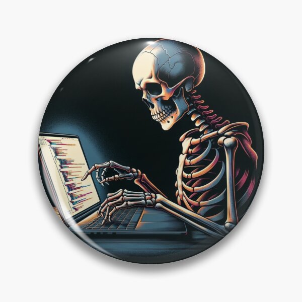 Item preview, Skeleton Programmer Coding in front of Laptop | Developer | Nerd designed and sold by wonderavedesign.