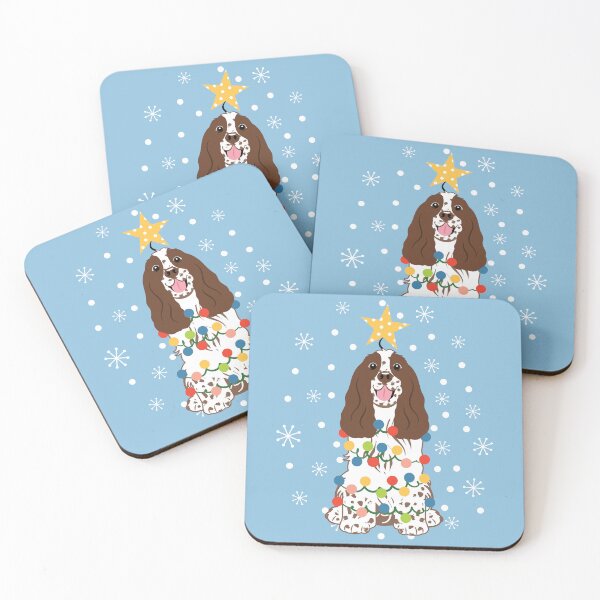 Item preview, Brown White Cocker Spaniel Christmas Tree designed and sold by Lulupainting.