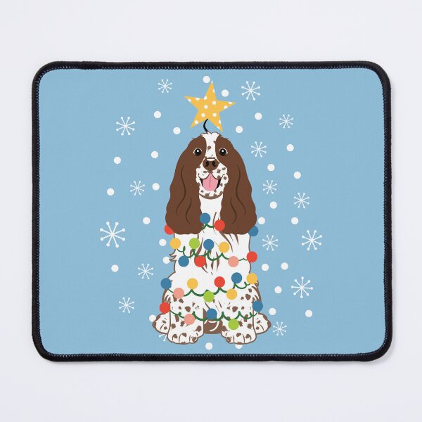 Item preview, Brown White Cocker Spaniel Christmas Tree designed and sold by Lulupainting.