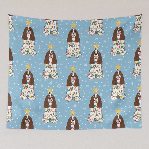 Item preview, Brown White Cocker Spaniel Christmas Tree designed and sold by Lulupainting.
