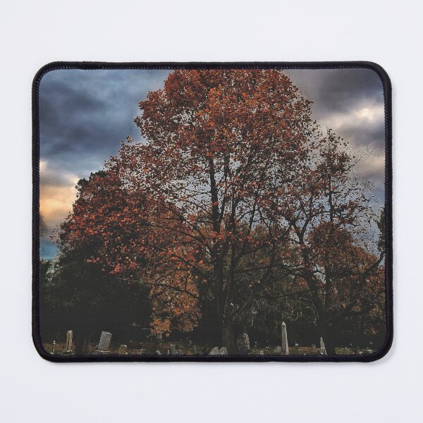 Item preview, Beautiful Dark Autumn Cemetery Landscape Photograph designed and sold by TwistedP-Photos.
