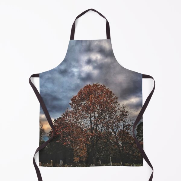 Item preview, Beautiful Dark Autumn Cemetery Landscape Photograph designed and sold by TwistedP-Photos.