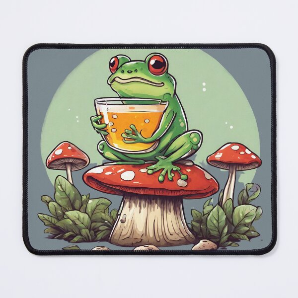 Item preview, Frog on a Mushroom designed and sold by cozyvintage.