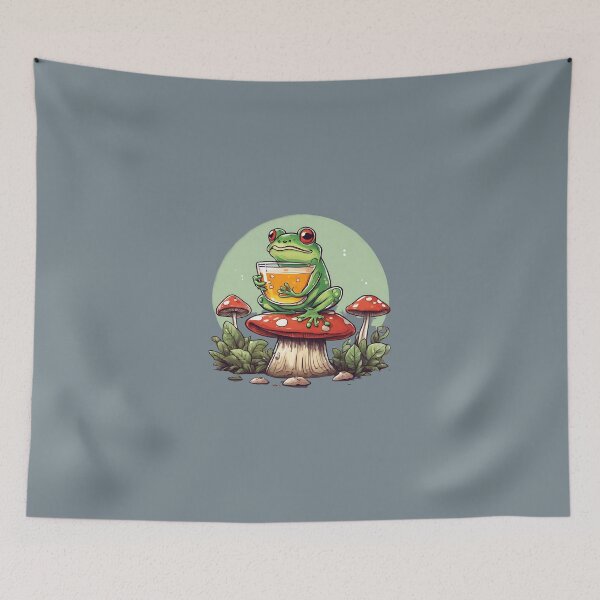Item preview, Frog on a Mushroom designed and sold by cozyvintage.