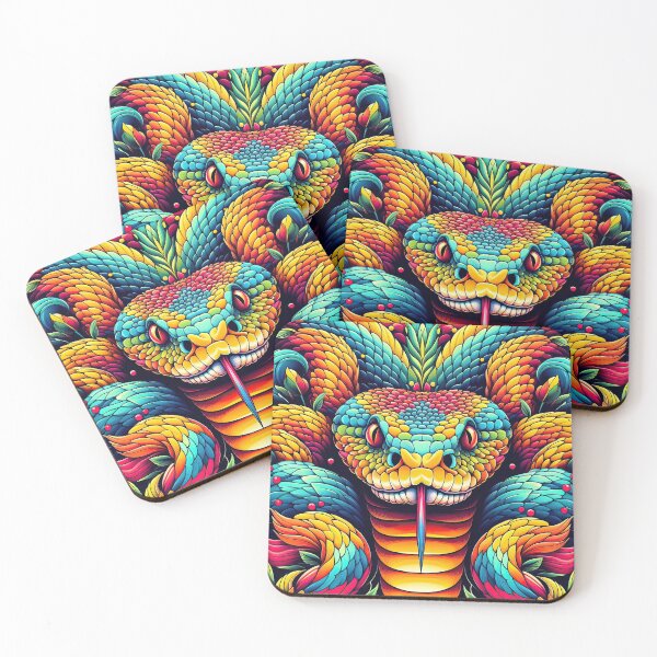 Item preview, Vibrant and colourful cobra snake art design designed and sold by clearviewstock.